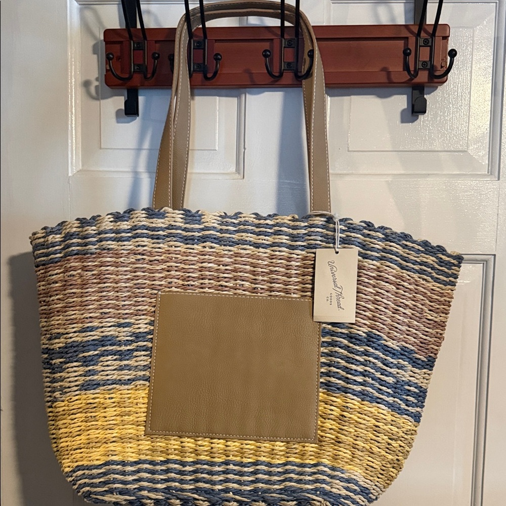 Beach Bag Universal Thread Multicolor Woven Tote